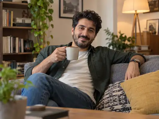 کاراکتر خوش‌استایل EL.SEED در یک لحظه شخصی با قهوه